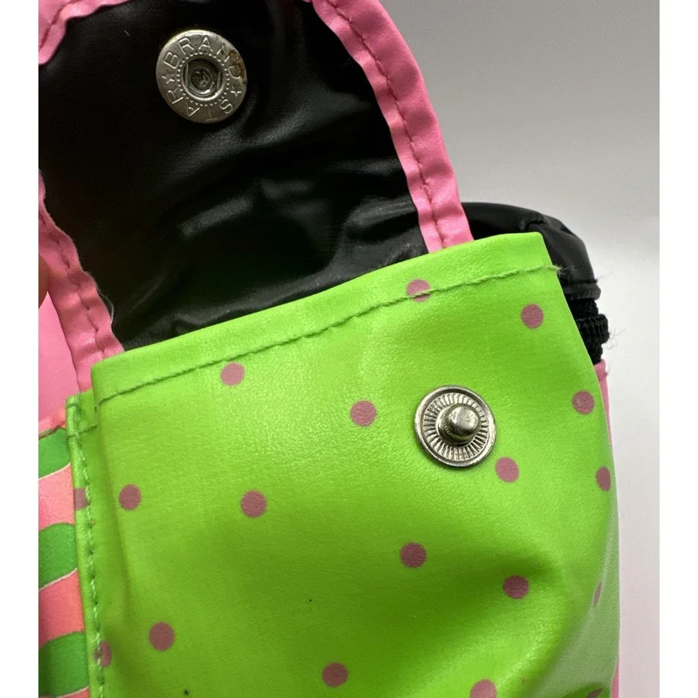Vintage 1990s Girls Neon Pink Green Star Belt Bag Fanny Pack Youth Kids CDI
